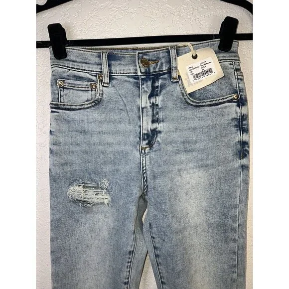 SER.O.YA MAYA Coastline Distressed Raw Hem Mid-Rise Skinny Jeans 25x29” NEW X - Picture 11 of 11